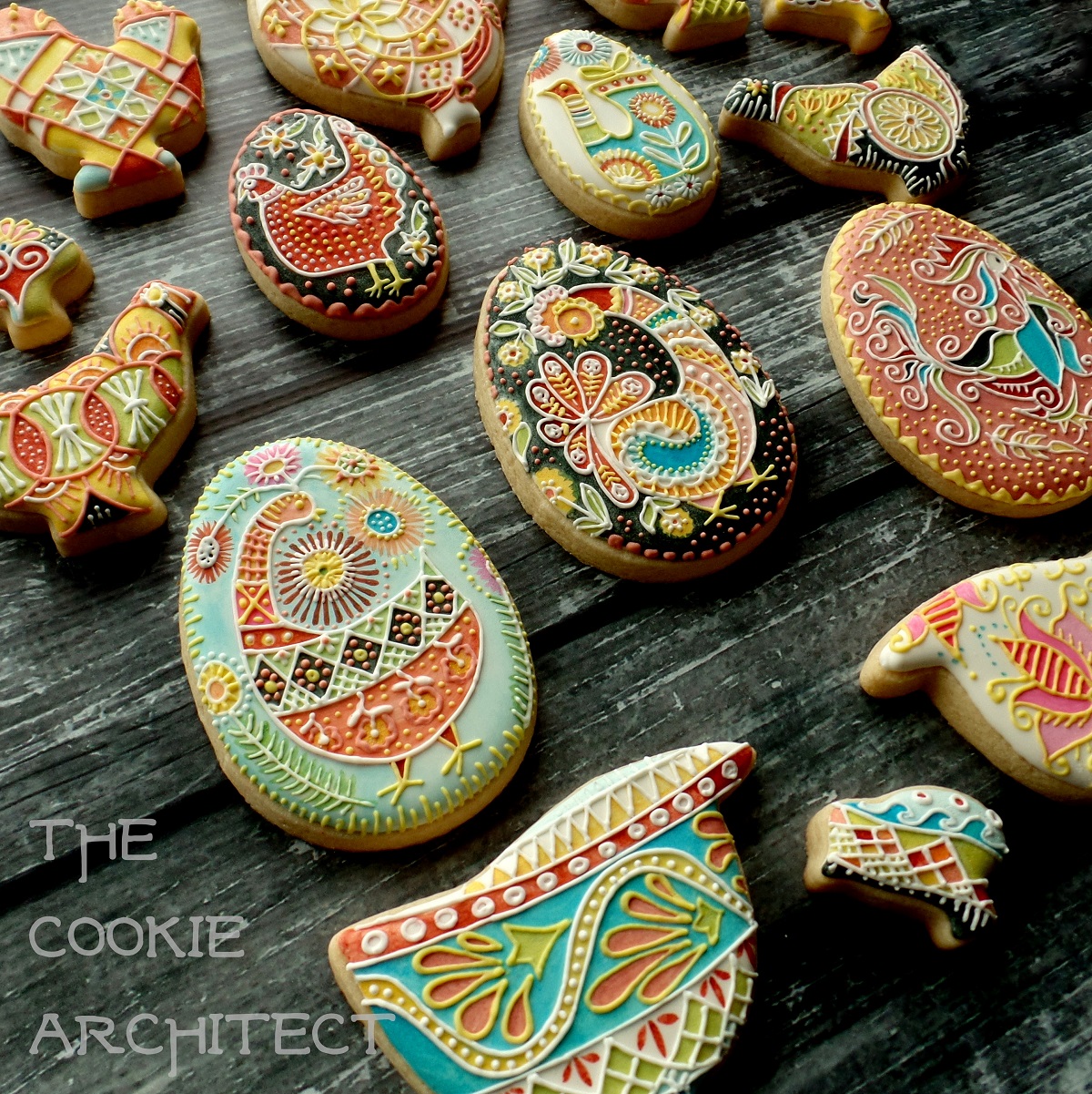 Pysanky Chickens Angle | The Cookie Architect